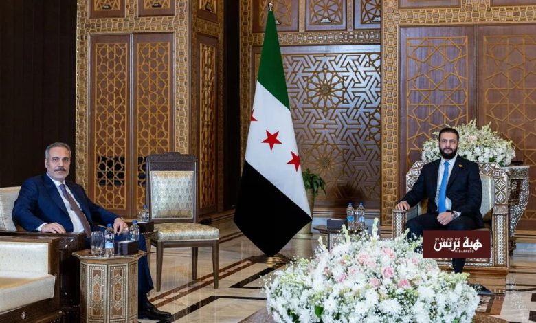 سوريا.. الشرع يتباحث مع وزير الخارجية التركي
